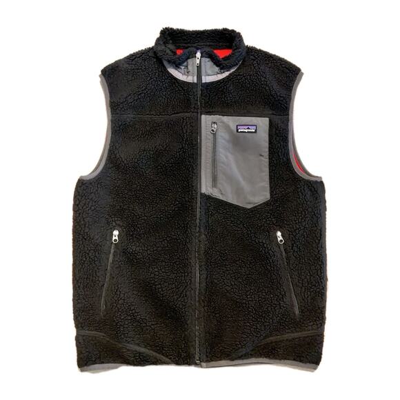 Patagonia Mens Classic Retro-X Deep Pile Fleece Vest Sz M Full-Zip Black Sherpa - Picture 13 of 13